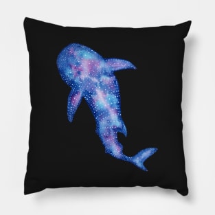 Galaxy Whale Shark Watercolor Painting Pillow