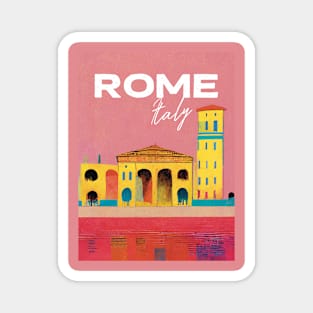 Mediterranean Rome City Travel Poster Retro Wall Art Illustration Magnet