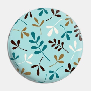 Assorted Leaf Silhouettes Teals Crm Brown Gld Pin