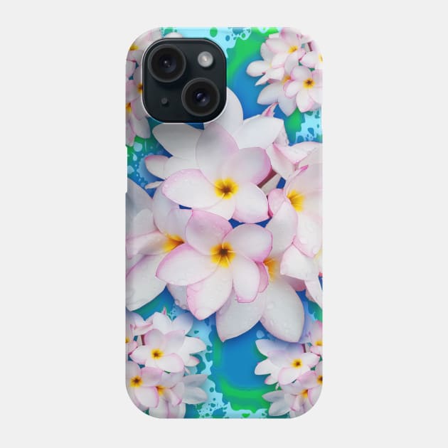 Plumeria Bouquet Exotic Summer Pattern Phone Case by BluedarkArt