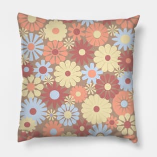 Pastel Color Floral Pattern Vintage Flowers Pillow