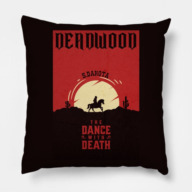 Deadwood south Dakota wild west town Pillow by The Owlhoot 