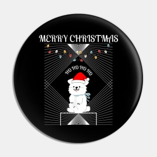 HO HO HO Merry Christmas Santa dog Pin