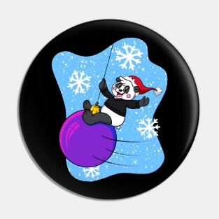 Christmas Santa Panda Wrecking Bauble Pin