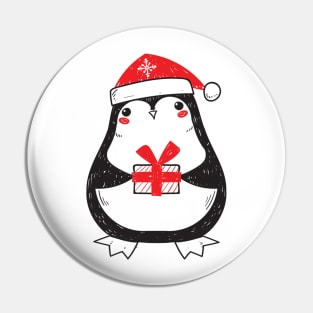 Cheerful Christmas Penguin Pin