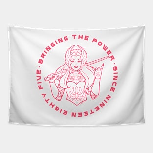 BRINGING THE POWER RED Tapestry