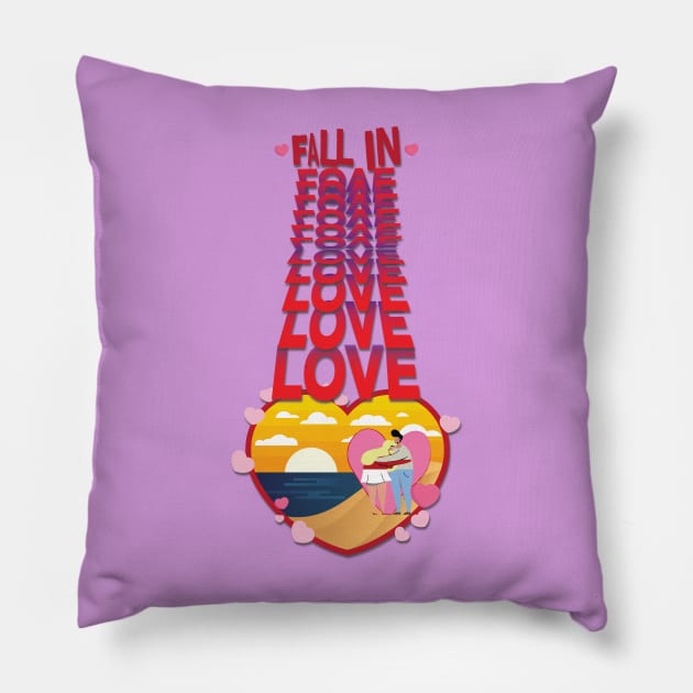 Fall In Love Pillow by Persius Vagg