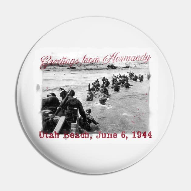 Greetings from Normandy - Utah Beach Pin by TenomonMalke