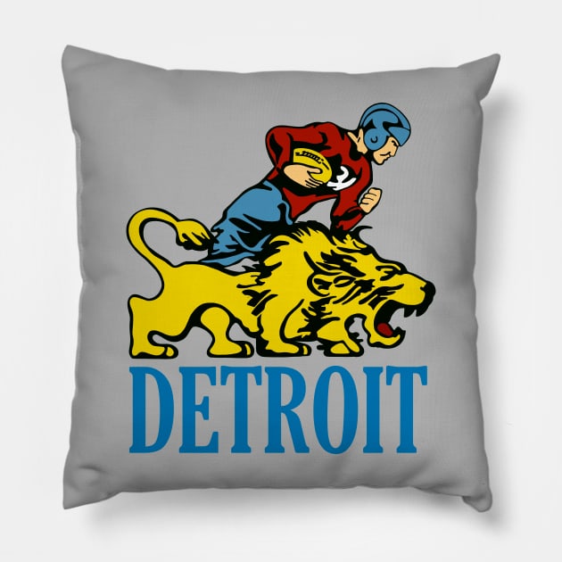 Detroit Lions 1934-1945 Pillow by Colonel JD McShiteBurger