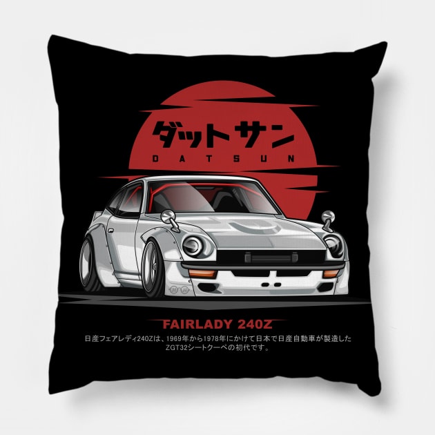Fairlady 240Z Legend (Pearl White) Pillow by Jiooji Project