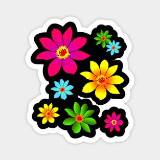 colorful flowers, bloom, blooming, blossoms, petal Magnet