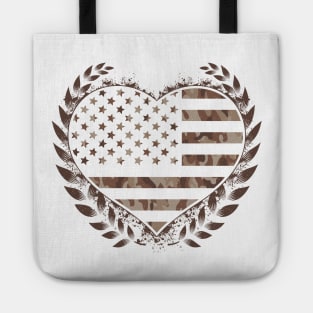 Camo Flag Hearth Desert Veteran US Design Tote