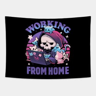 Reaper's Remote Realm - Funny Skeleton Tapestry