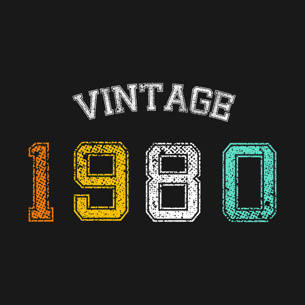 Vintage born in 1980 birth year gift by Inyourdesigns