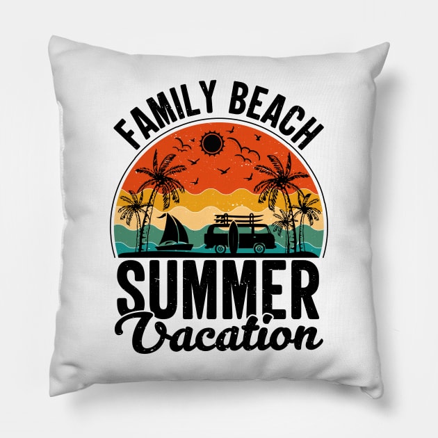 Family Beach Summer Vacation Pillow by busines_night