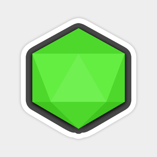 Flat Design D20 (green) Magnet by RehdPanda