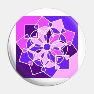 Digital mandala with random geometric repeated shapes in bright neon colors Pin