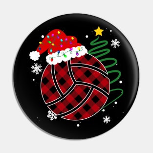 Buffalo Red Plaid Volleyball Christmas Sport Xmas Pajama Pin