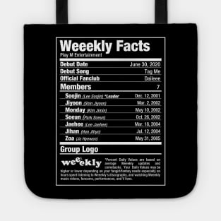 Weeekly Kpop Nutritional Facts 2 Tote