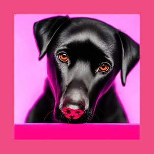 Portrait of a Black Labrador dog T-Shirt