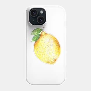 Watercolor Lemons On Gray Phone Case