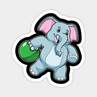 Elephant at Bowling with Bowling ball Magnet