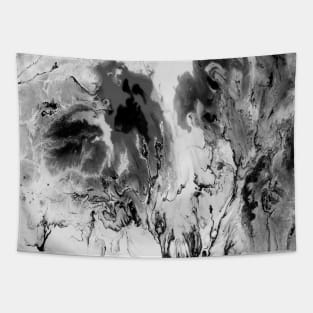 modern preppy abstract  marble black and white watercolor Tapestry