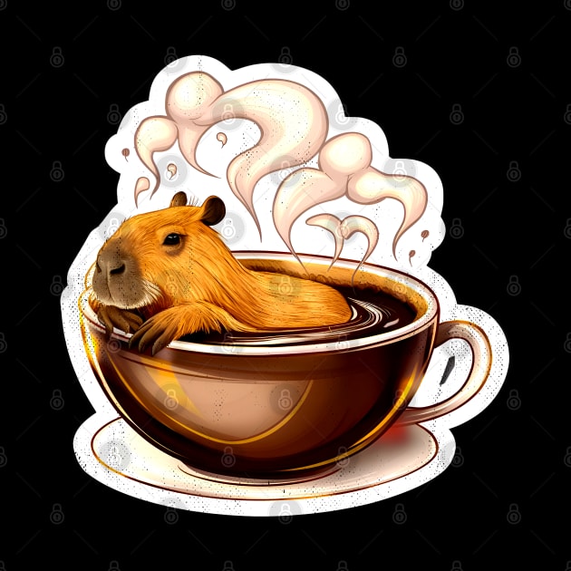 Caffeinated Capybara - Coffee and Naps Combined Design by JJDezigns