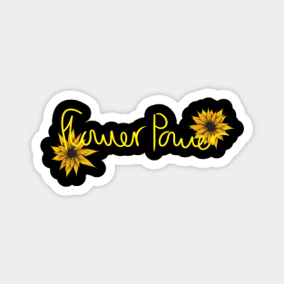 Flower Power // Yellow Handwriting Magnet