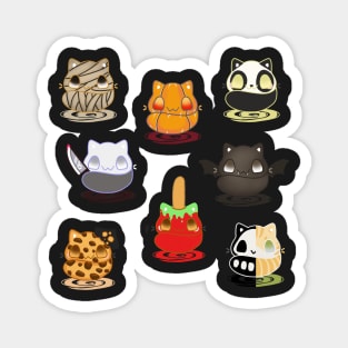 Set of kawaii halloween cats real breeds and fantasy cat Magnet