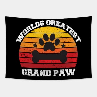 Grandpaw Worlds Greatest Grand Paw Funny Dogs Tee Tapestry