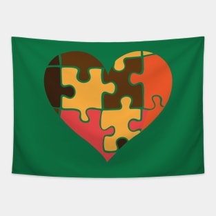 Puzzle heart Tapestry