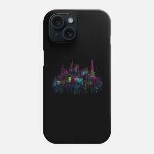 Paris Neon Dreams A Trippy Neon Skyline Phone Case