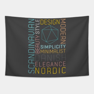 Typographic Scandinavian Geometric Pastel Tapestry