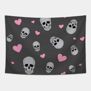 Skulls and hearts Tapestry