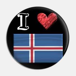 I love Flag from Island Pin