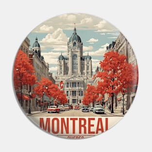 Montreal Canada Vintage Poster Tourism Pin