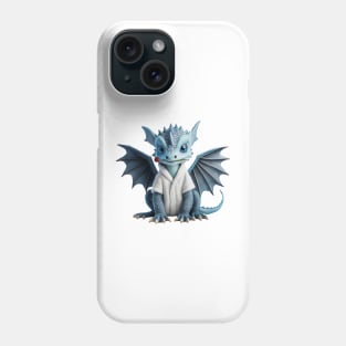 Cute Blue Baby Dragon with a Red Rose Phone Case