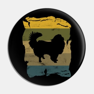 Japanese Chin Distressed Vintage Retro Silhouette Pin