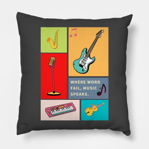 musical instrument Pillow by BndhtArt