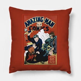 Amazing Man Retro Comic Cover Vol 7 Pillow