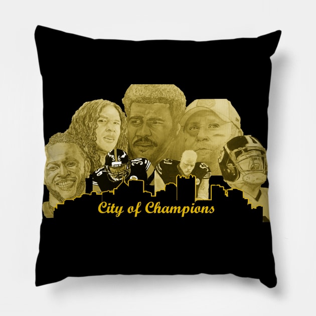 City of Champions Pillow by JmacSketch