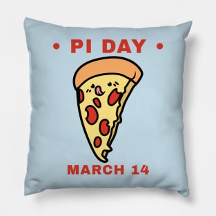 Kawaii Pi Day Pizza Slice March 14 Pillow