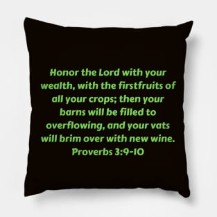 Bible Verse Proverbs 3:9-10 Pillow