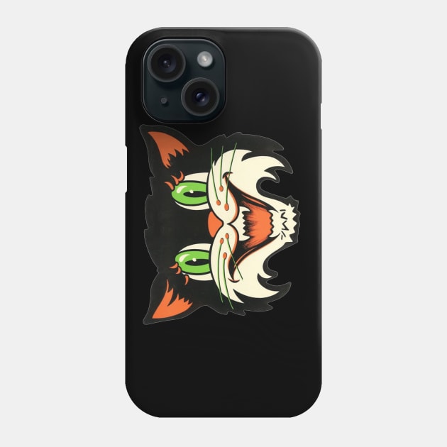 Black Cat Phone Case by retrorockit