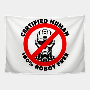 Certified Human (Black) Tapestry