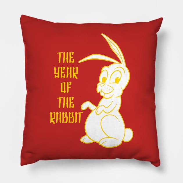 Year of the Rabbit Gold Pillow by Generic Mascots