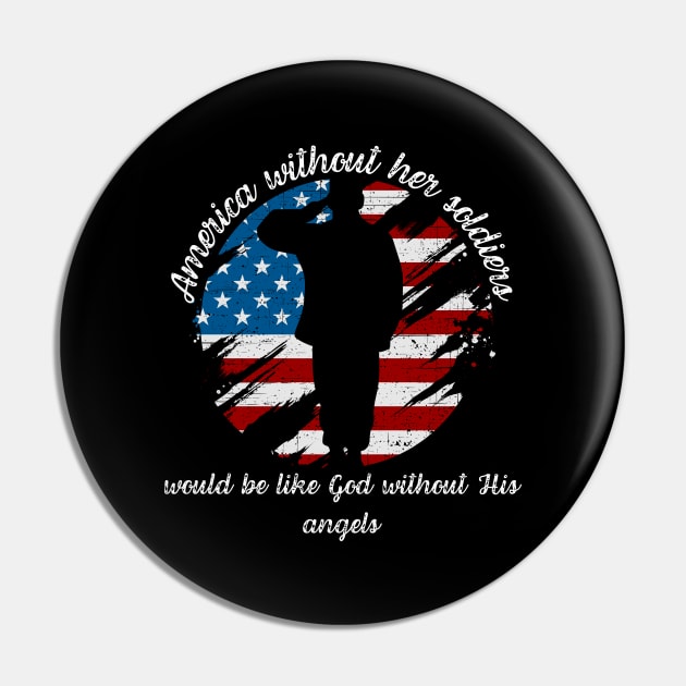 American Angels Memorial Day Fallen Heroes Flag Pin by Lone Wolf Works