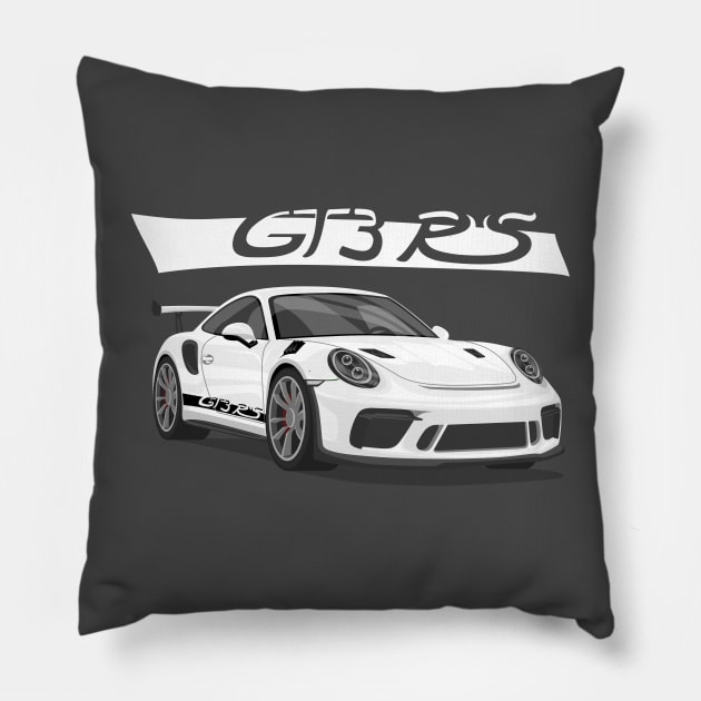 car gt3 rs 911 white edition Pillow by creative.z