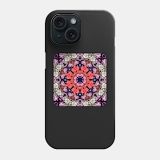 Crystal Hearts and Flowers Valentines Kaleidoscope pattern (Seamless) 34 Phone Case